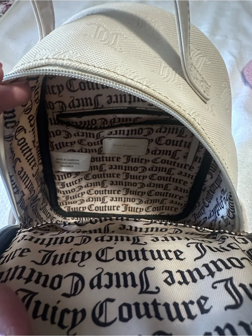 Juicy Couture Cream Mini Logo Backpack